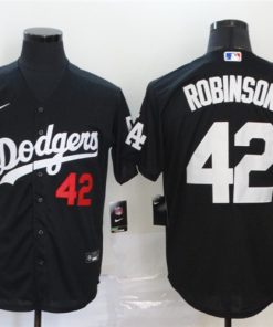 Dodgers 42 Jackie Robinson Black 2020 Nike Cool Base Jersey