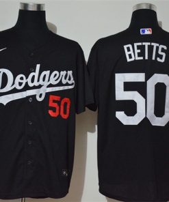 Dodgers 50 Mookie Betts Black 2020 Nike Cool Base Jersey