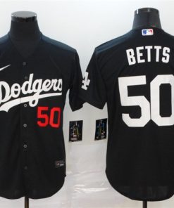 Dodgers 50 Mookie Betts Black 2020 Nike Flexbase Jersey