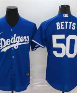Dodgers 50 Mookie Betts Royal 2020 Nike Cool Base Jersey