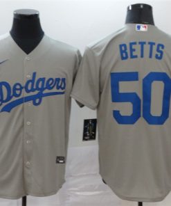 Dodgers 50 Mookie Betts Royal Gray 2020 Nike Cool Base Jersey