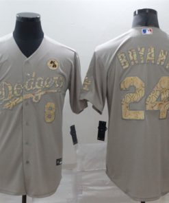 Dodgers 8 & 24 Kobe Bryant Gray Gold 2020 Nike KB Cool Base Jersey