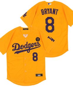 Dodgers 8 Kobe Bryant Yellow 2020 Nike KB Cool Base Jersey
