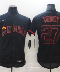 Men's Los Angeles Angels #27 Mike Trout 2020 Black Flex Base Stitched MLB Jersey