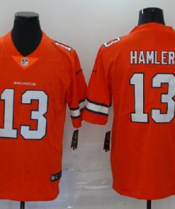 Men's Nike Broncos #13 Trevor Siemian Orange Limited Rush Stitched NFL Jersey