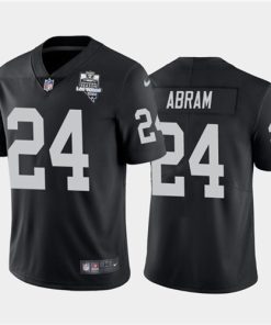 Men’s Oakland Raiders Black #24 Johnathan Abram 2020 Inaugural Season Vapor Limited Stitched NFL Jersey