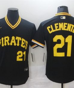 Men's Pittsburgh Pirates #21 Roberto Clemente Black Cool Base Stitched MLB Jersey