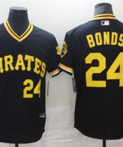 Men's Pittsburgh Pirates #24 Barry Bonds Black Cool Base Stitched MLB Jersey