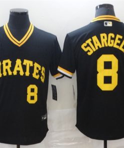 Men's Pittsburgh Pirates #8 Willie Stargell Black Cool Base Stitched MLB Jersey