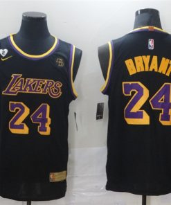 NBA Lakes 24 Kobe Bryant GIGI KB patch Men Black Purple Jersey