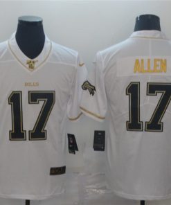 Nike Bills 17 Josh Allen White Gold Vapor Untouchable Limited Jersey