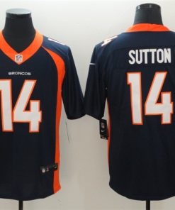 Nike Broncos 14 Courtland Sutton Navy Alternate Vapor Untouchable Limited Jersey