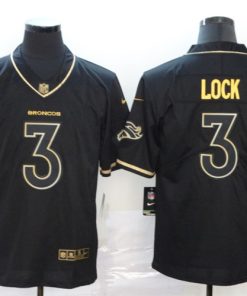 Nike Broncos 3 Drew Lock Black Gold Throwback Vapor Untouchable Limited Jersey