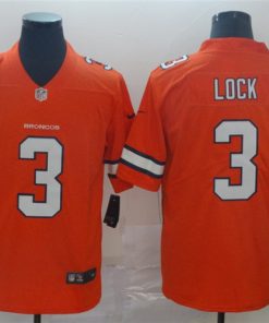 Nike Broncos 3 Drew Lock Orange Color Rush Limited Jersey