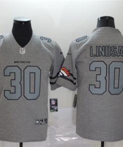 Nike Broncos 30 Phillip Lindsay 2019 Gray Gridiron Gray Vapor Untouchable Limited Jersey