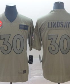Nike Broncos 30 Phillip Lindsay 2019 Olive Salute To Service Limited Jersey