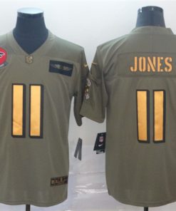 Nike Falcons 11 Julio Jones 2019 Olive Gold Salute To Service Limited Jersey