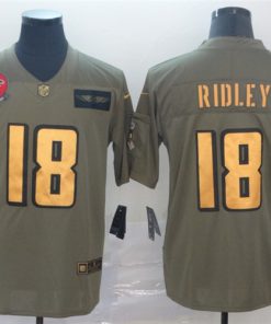 Nike Falcons 18 Calvin Ridley 2019 Olive Gold Salute To Service Limited Jersey
