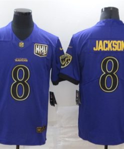 Nike Ravens 8 Lamar Jackson Purple Gold Vapor Untouchable Limited Jersey