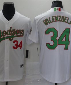 Dodgers 34 Fernando Valenzuela White World Series Nike Cool Base Jersey