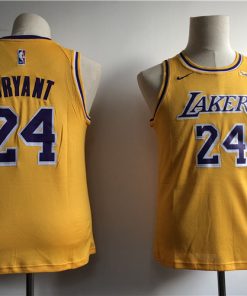 Lakers 24 Kobe Bryant Yellow Youth Nike Swingman Jersey