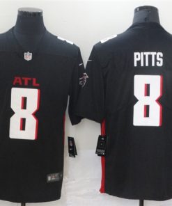 Men's Atlanta Falcons #8 Kyle Pitts 2021 NFL Draft Black Vapor Untouchable Limited Stitched Jersey