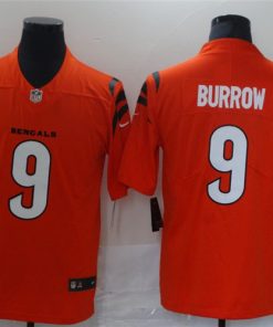 Men's Cincinnati Bengals #9 Joe Burrow 2021 Orange Vapor Limited Stitched NFL Jersey