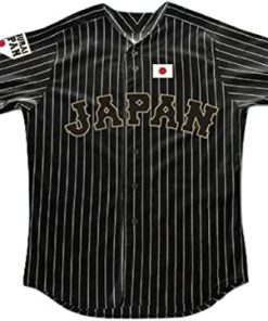 Men's Japan Baseball Majestic Black Baseball Classic Custom Jersey