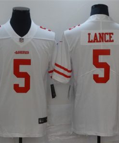 Nike 49ers 5 Trey Lance 2021 Draft White Vapor Limited Jersey