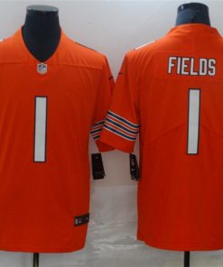 Nike Bears 1 Justin Fields Orange 2021 NFL Draft Vapor Untouchable Limited Jersey