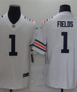 Nike Bears 1 Justin Fields White 2021 NFL Draft Vapor Untouchable Limited Jersey