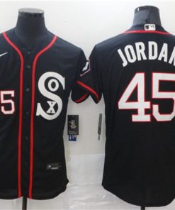 White Sox #45 Michael Jordan Black Flex Base Stitched MLB Jerseys