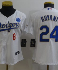 Women Dodgers 8 Kobe Bryant White Nike 2021 Gold Program KB Jersey