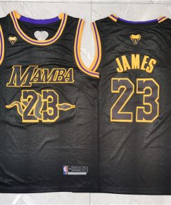 Lakers 23 Lebron James Black Mamba Swingman Jersey