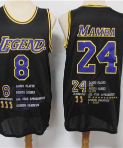 Lakers 8 24 Kobe Bryant Black Nike Mamba Swingman Fashion Jersey