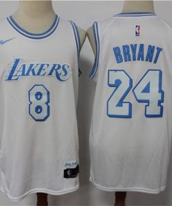 Lakers 8 24 Kobe Bryant White 2020-21 City Edition Nike Swingman Jersey