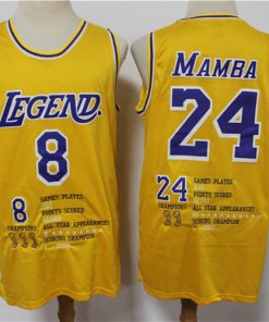 Lakers 8 24 Kobe Bryant Yellow Nike Mamba Swingman Fashion Jersey