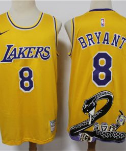 Lakers 8 Kobe Bryant Yellow Nike Swingman Fashion Jersey