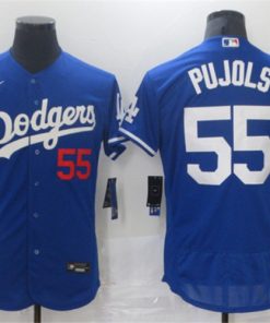 Men's Los Angeles Dodgers #55 Albert Pujols Royal Blue Flex Base Sttiched MLB Jersey
