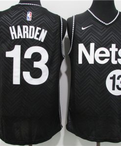 Nets 13 James Harden Black 2021 Earned Edition Swingman Jersey