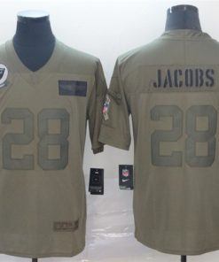 Raiders 28 Josh Jacobs 2019 Olive Salute To Service Limited Jersey