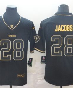 Raiders 28 Josh Jacobs Black Gold Throwback Vapor Untouchable Limited Jersey