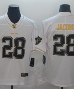 Raiders 28 Josh Jacobs White Gold Vapor Untouchable Limited Jersey