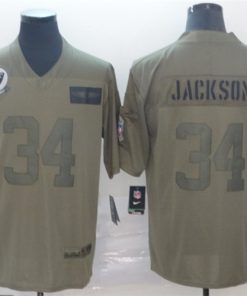 Raiders 34 Bo Jackson 2019 Olive Salute To Service Limited Jersey