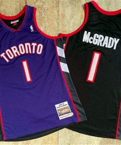 Raptors 1 Tracy McGrady Purple Black 1999-00 Hardwood Classics Jersey