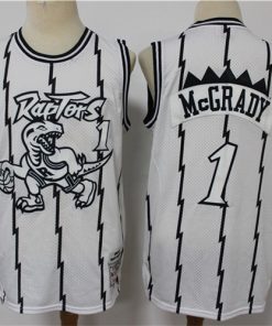 Raptors 1 Tracy McGrady White Hardwood Classics Jersey