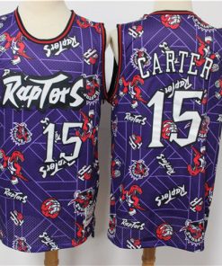 Raptors 15 Vince Carter Purple Tear Up Pack Hardwood Classics Swingman Jersey
