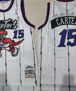 Raptors 15 Vince Cater White 1998-99 Hardwood Classics Jersey