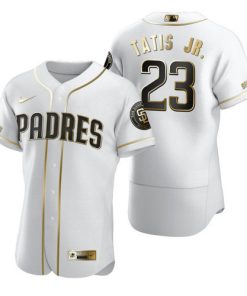 Women San Diego Padres #23 Fernando Tatis Jr. 2020 White Golden Stitched MLB Jersey