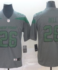 2019 New York Jets Le'Veon Bell #26 Gray Inverted Legend Jersey